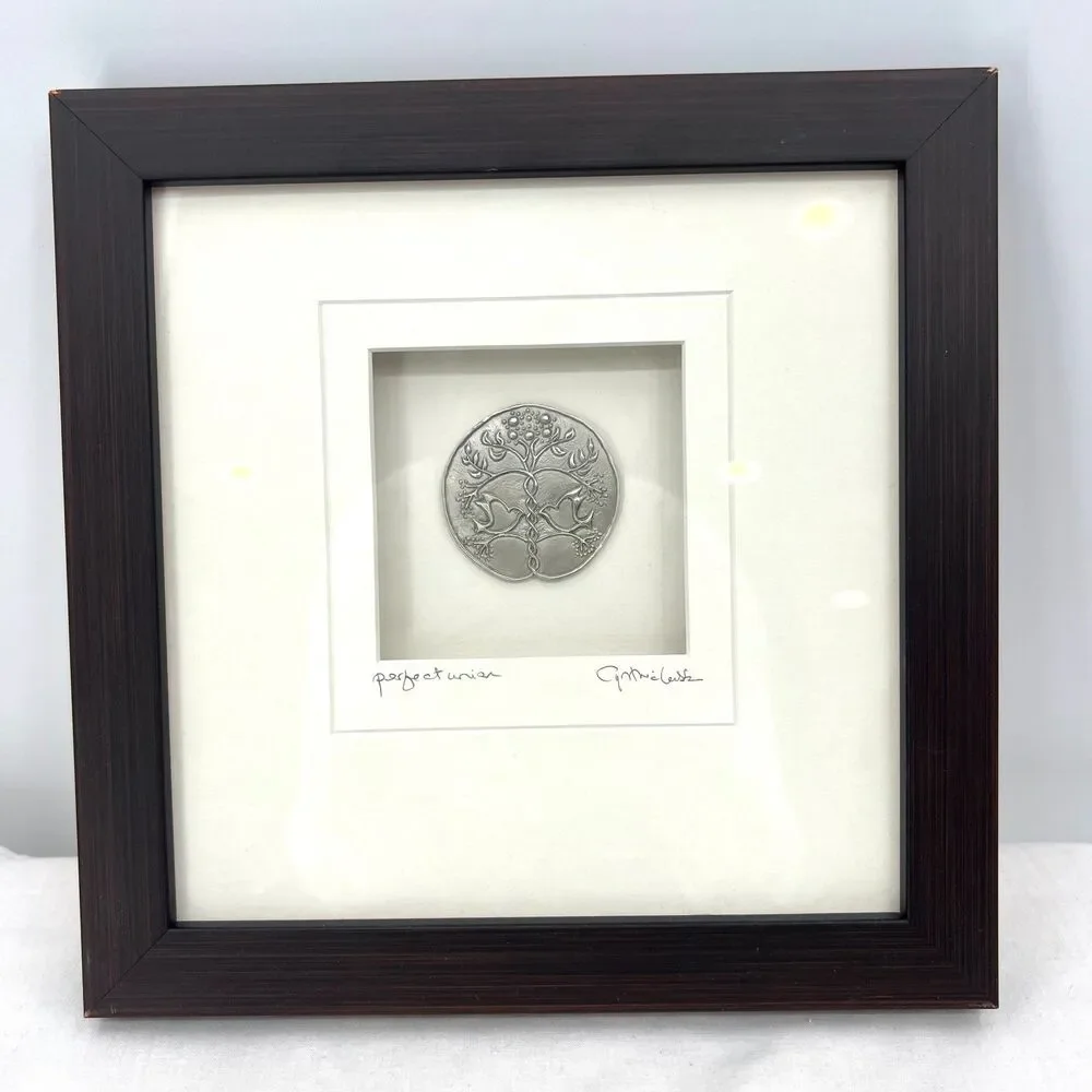 Cynthia Webb Designs Perfect Union Signed Cast Pewter Framed Art Arts & Crafts